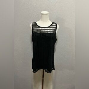 NAIF Black Crochet Sleeveless Blouse